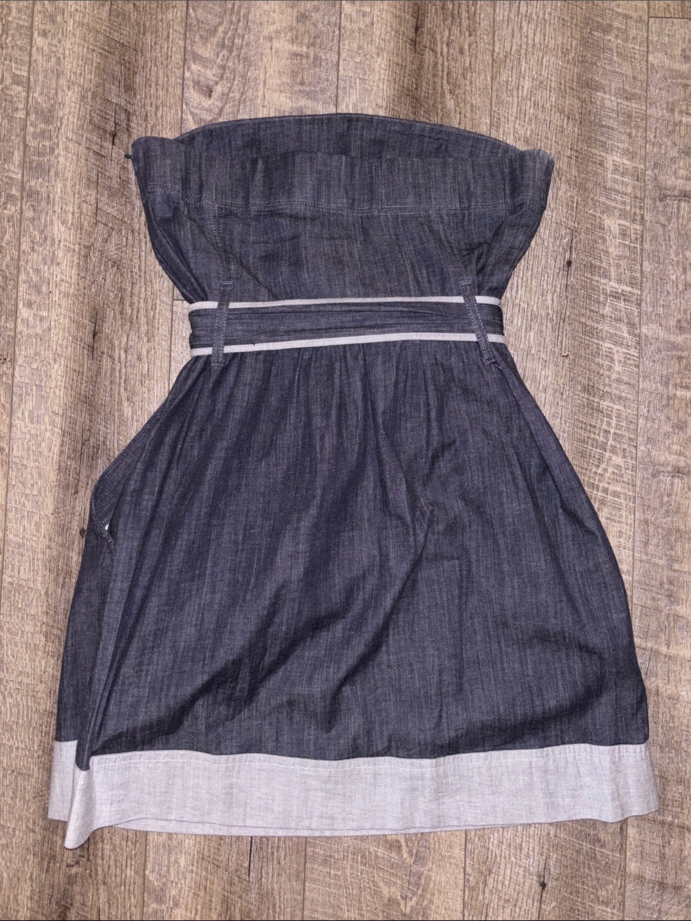 Theory Strapless Chambray Mini Dress - Picture 5 of 5
